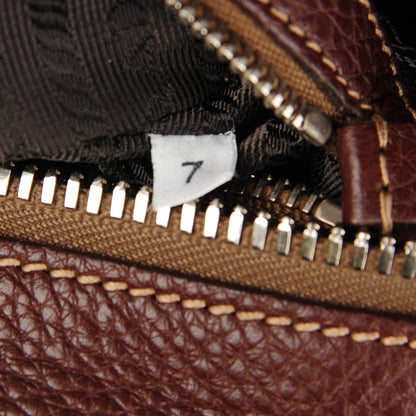 Prada Vitello Daino Logo Bowler Bruciato 7 of 10