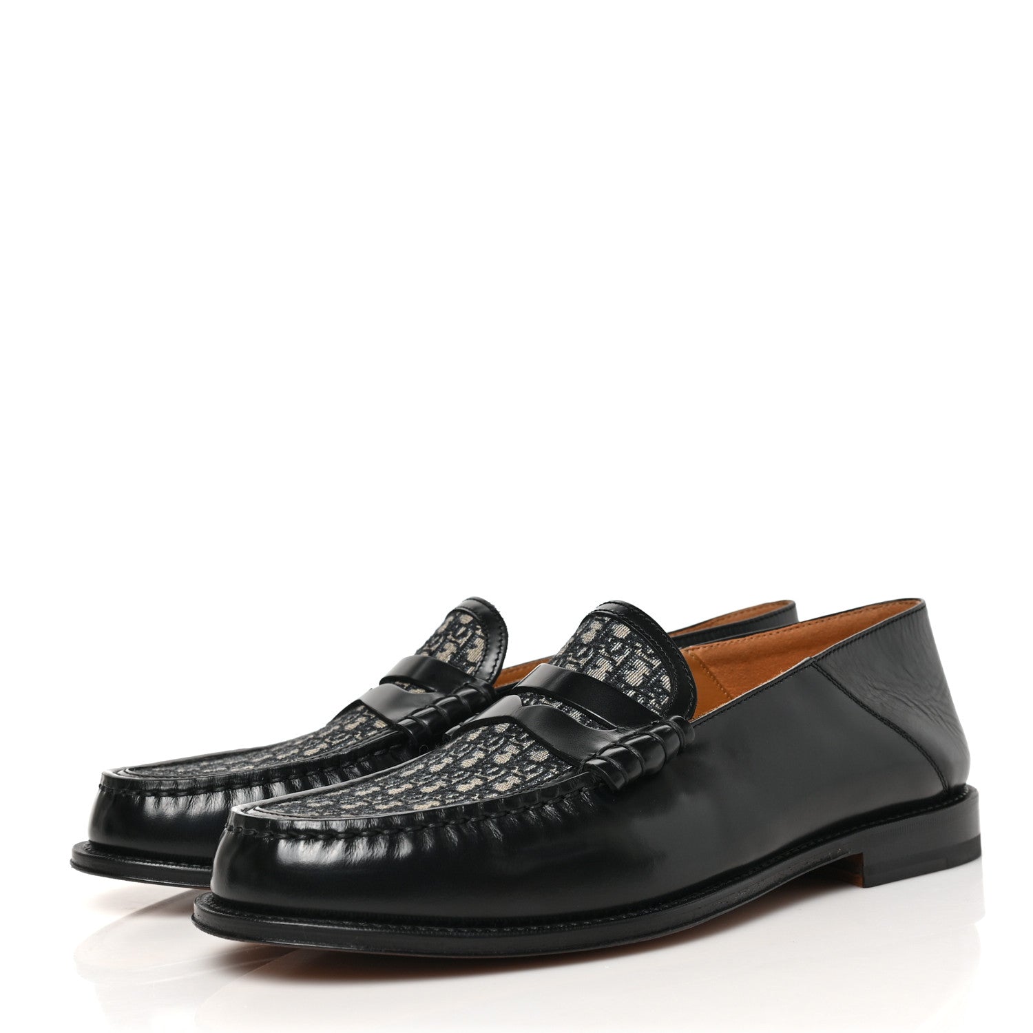 Christian Dior Smooth Calfskin Oblique Blake Loafers 40 Black 3 of 9
