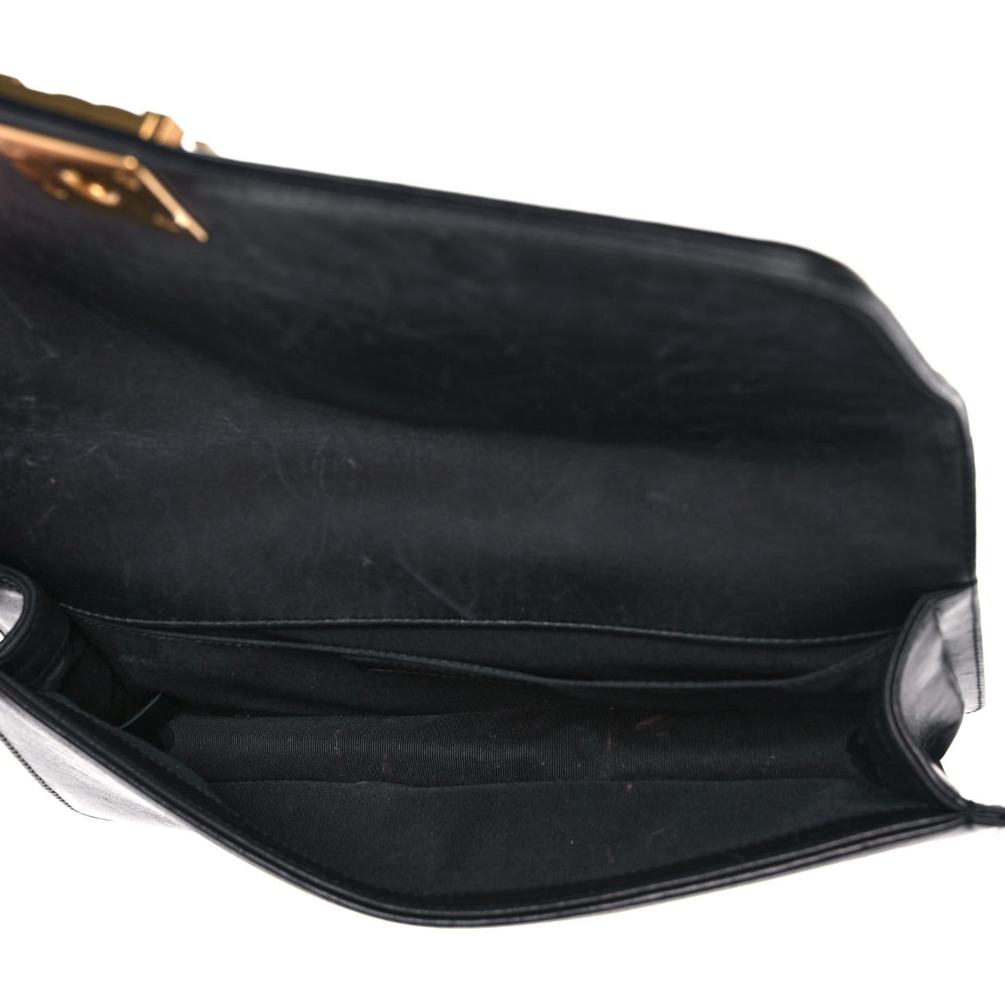 Lambskin Quilted Boy Flap Clutch Black