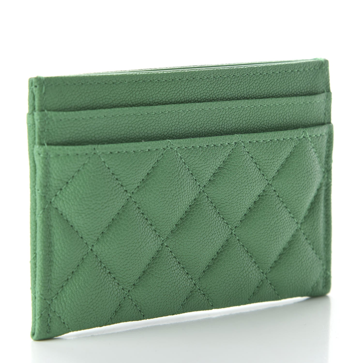 Chanel Caviar Quilted Boy Card Holder Green 3 of 12