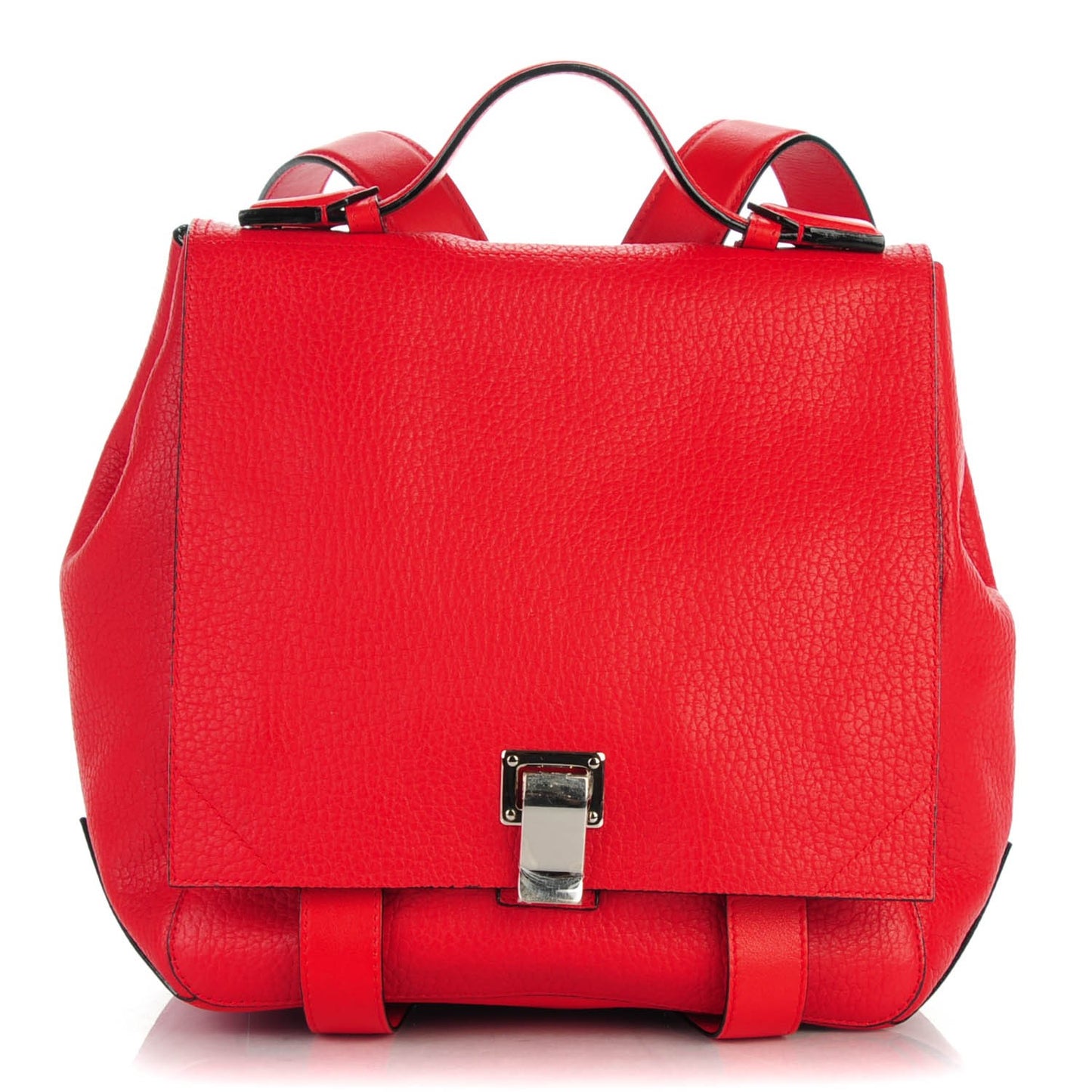 Pebbled Calfskin PS Courier Backpack Red