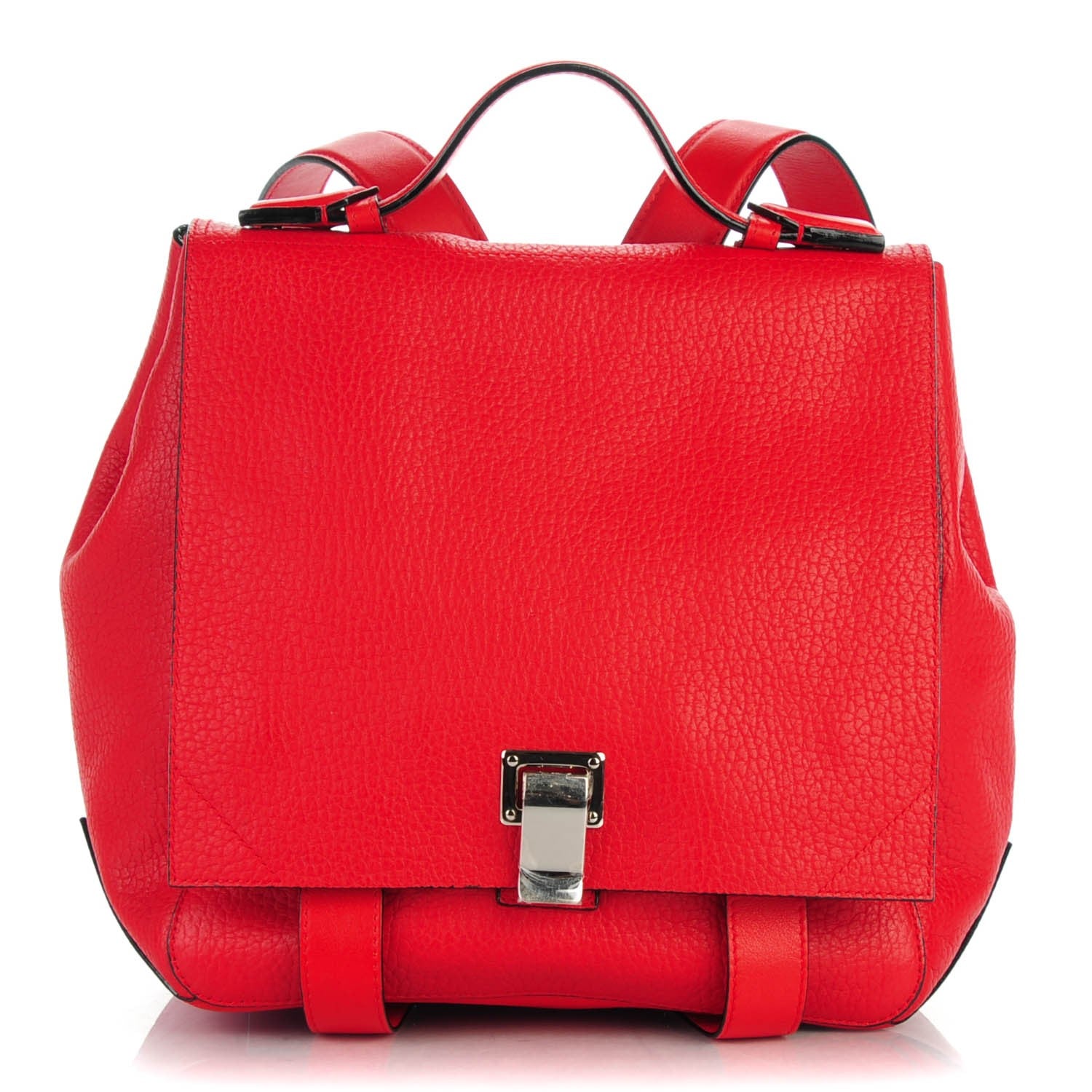 Proenza Schouler Pebbled Calfskin PS Courier Backpack Red 1 of 9