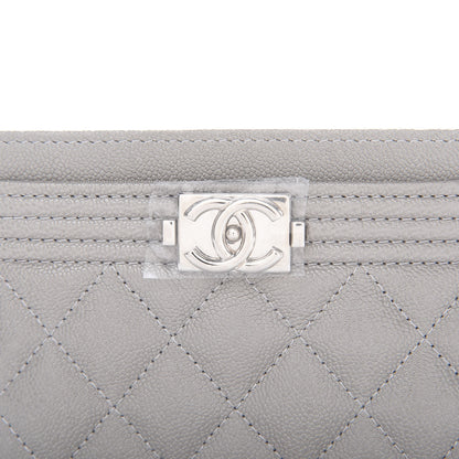 Chanel Caviar Quilted Boy Card Holder Grey 9 of 10