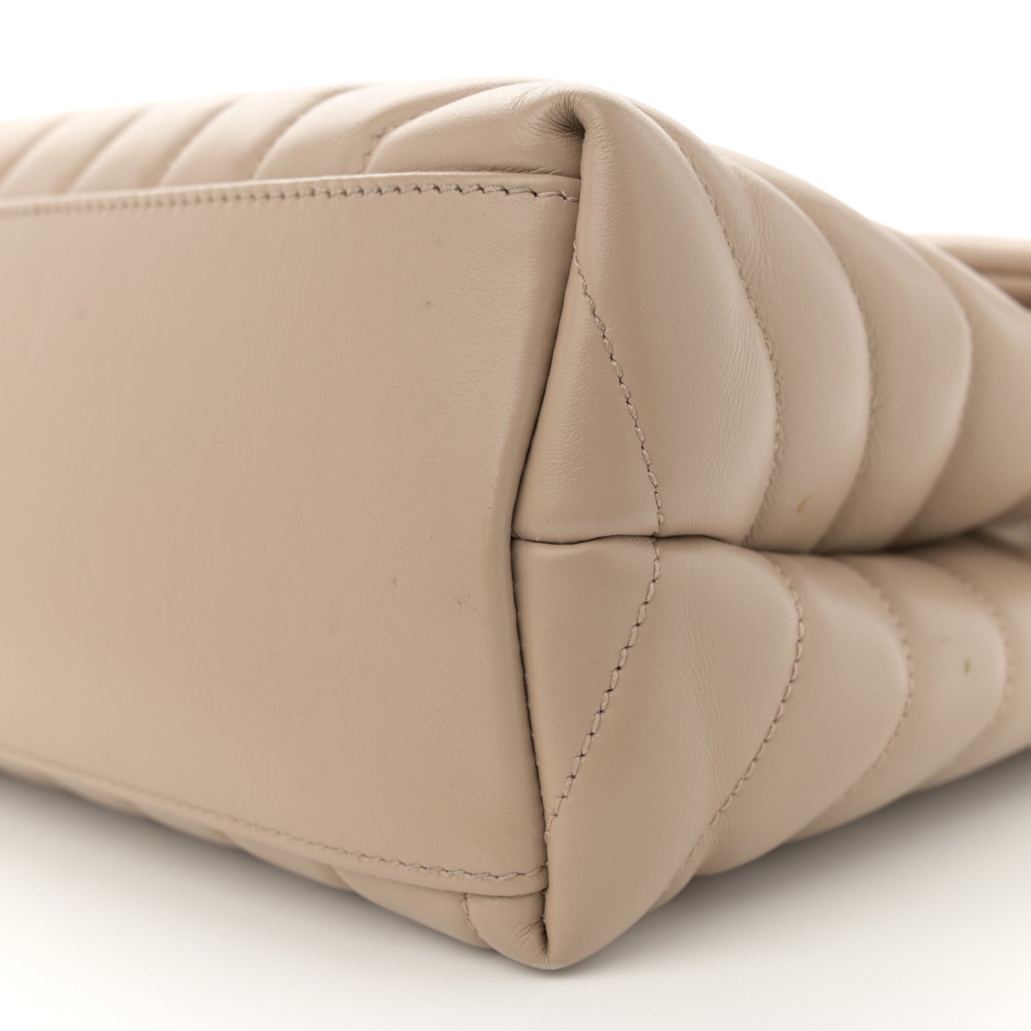 Saint Laurent Calfskin Y Quilted Monogram Medium Loulou Chain Satchel Nude Powder 10 of 15