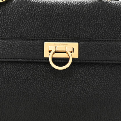 Salvatore Ferragamo Grained Calfskin Sofia Satchel Black 6 of 8