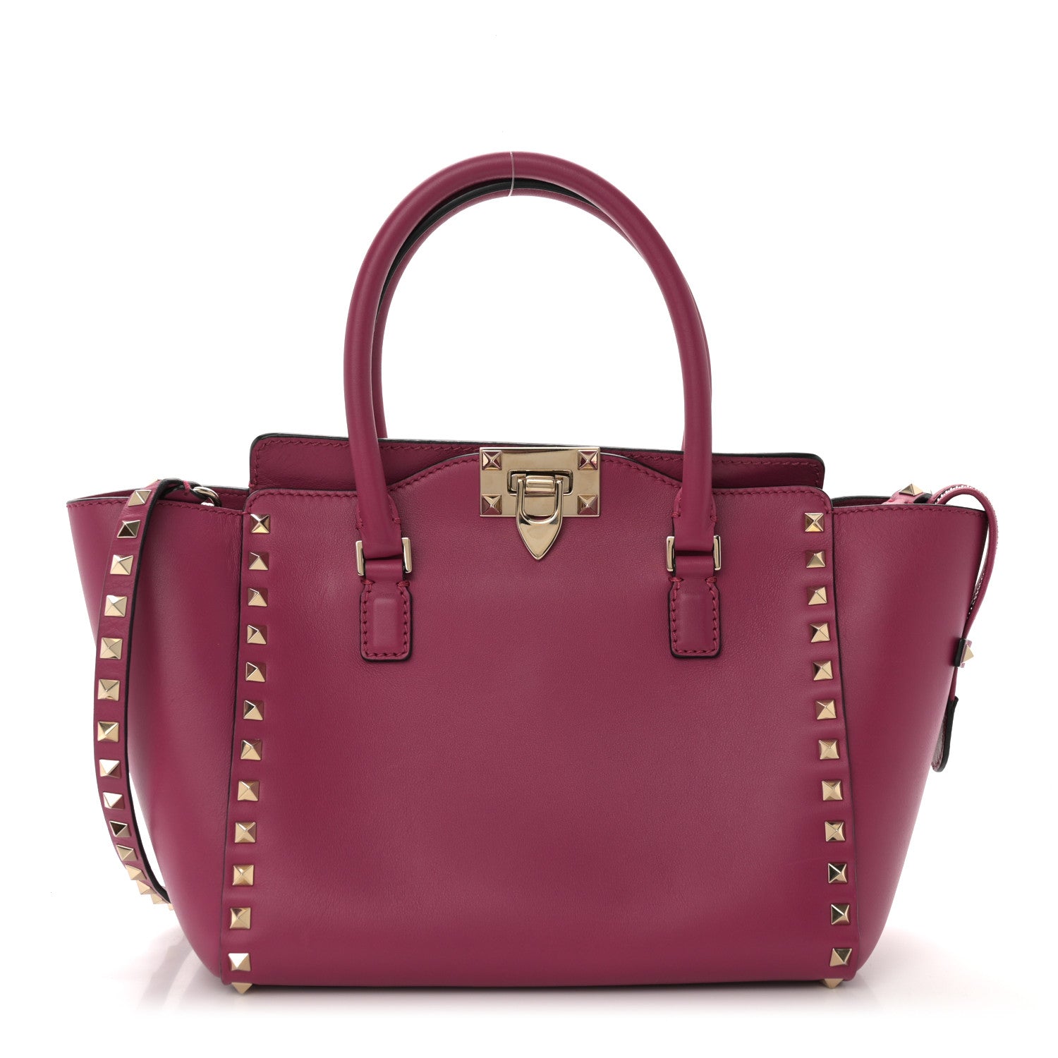 Valentino Garavani Vitello Small Rockstud Double Handle Tote Cyclamin 1 of 11