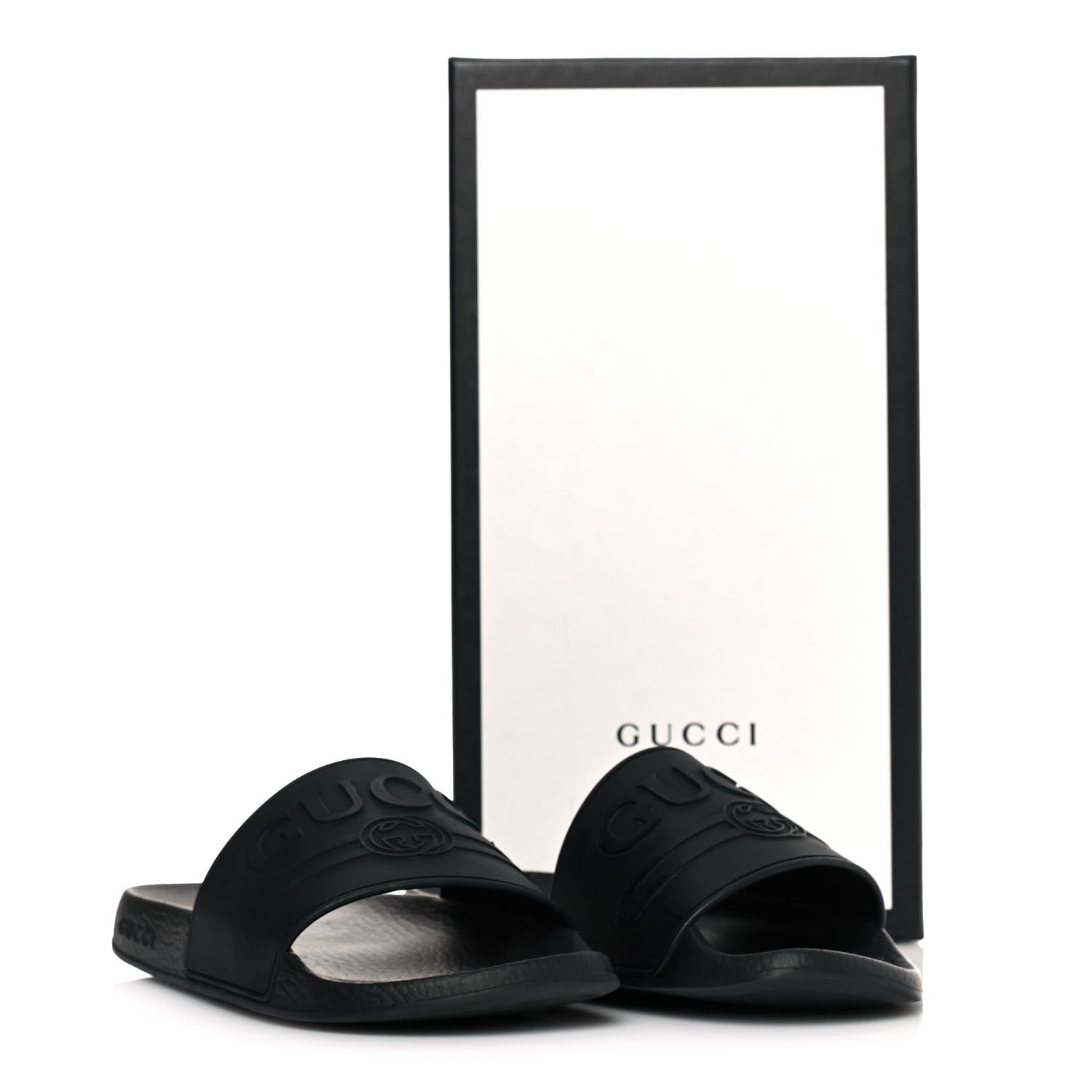 Gucci Rubber Womens Logo Slide Sandals 38 Black 12 of 12