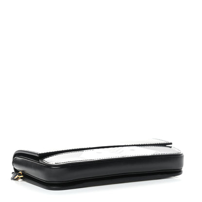 Burberry Calfskin Deer Print Camille Chain Wallet Black White 4 of 9