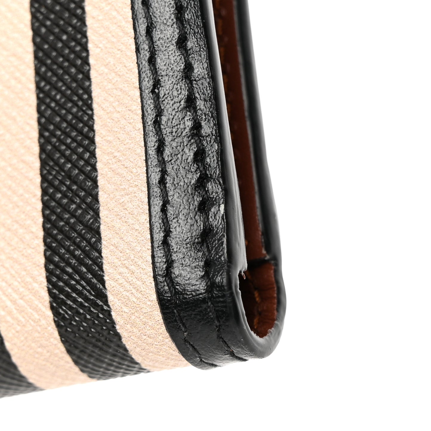 E-Canvas Icon Stripe Small Folding Wallet Archive Beige