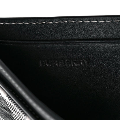 Burberry Gingham Check Calfskin Card Case Black White 6 of 9