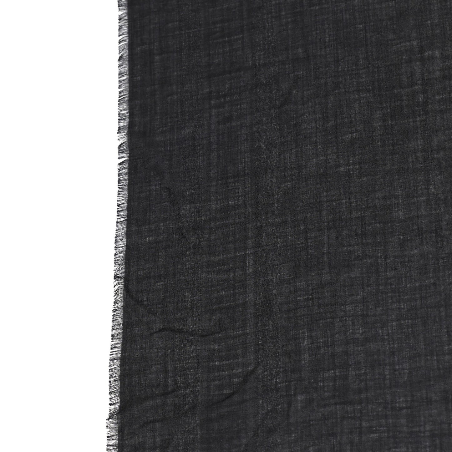 Wool Silk Oblique Shawl Black