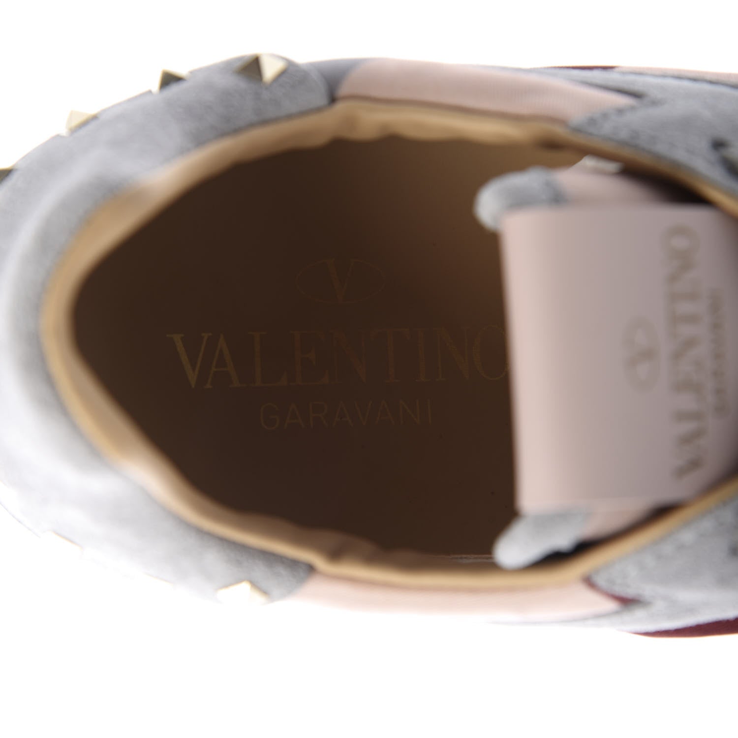Valentino Garavani Suede Nylon Camouflage Womens Soul Rockstud Sneakers 37.5 Grey 7 of 10