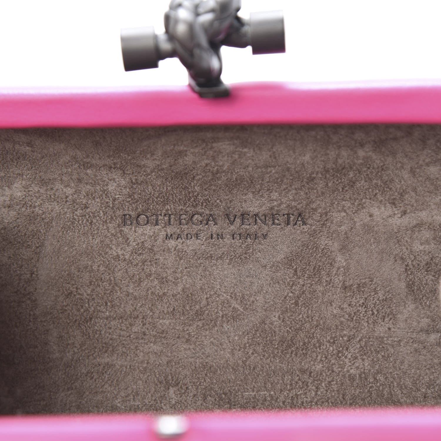 Bottega Veneta Nappa Intrecciato Metallic Placcato Knot Clutch Rose Shock 6 of 6