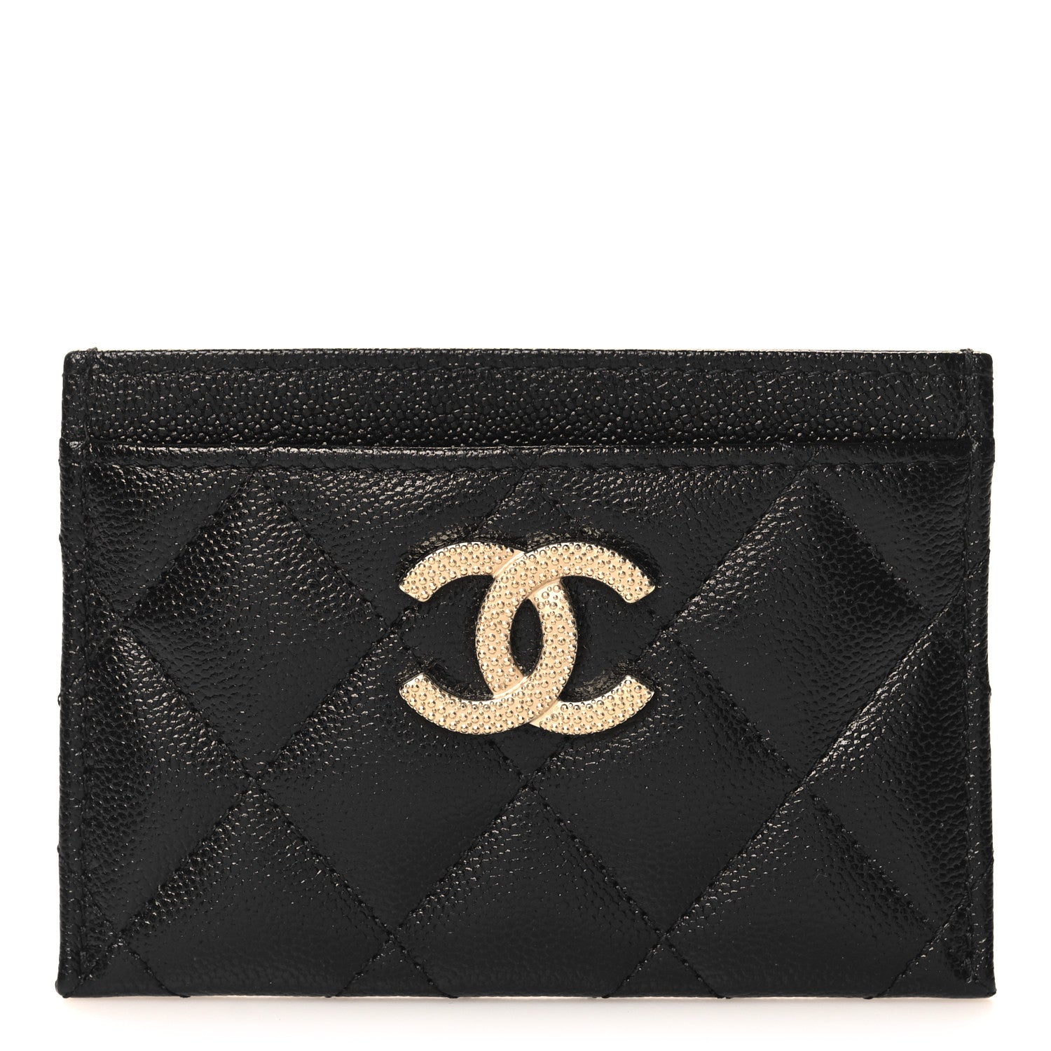 Chanel Caviar Quilted Studded CC Card Holder Black 1 of 9