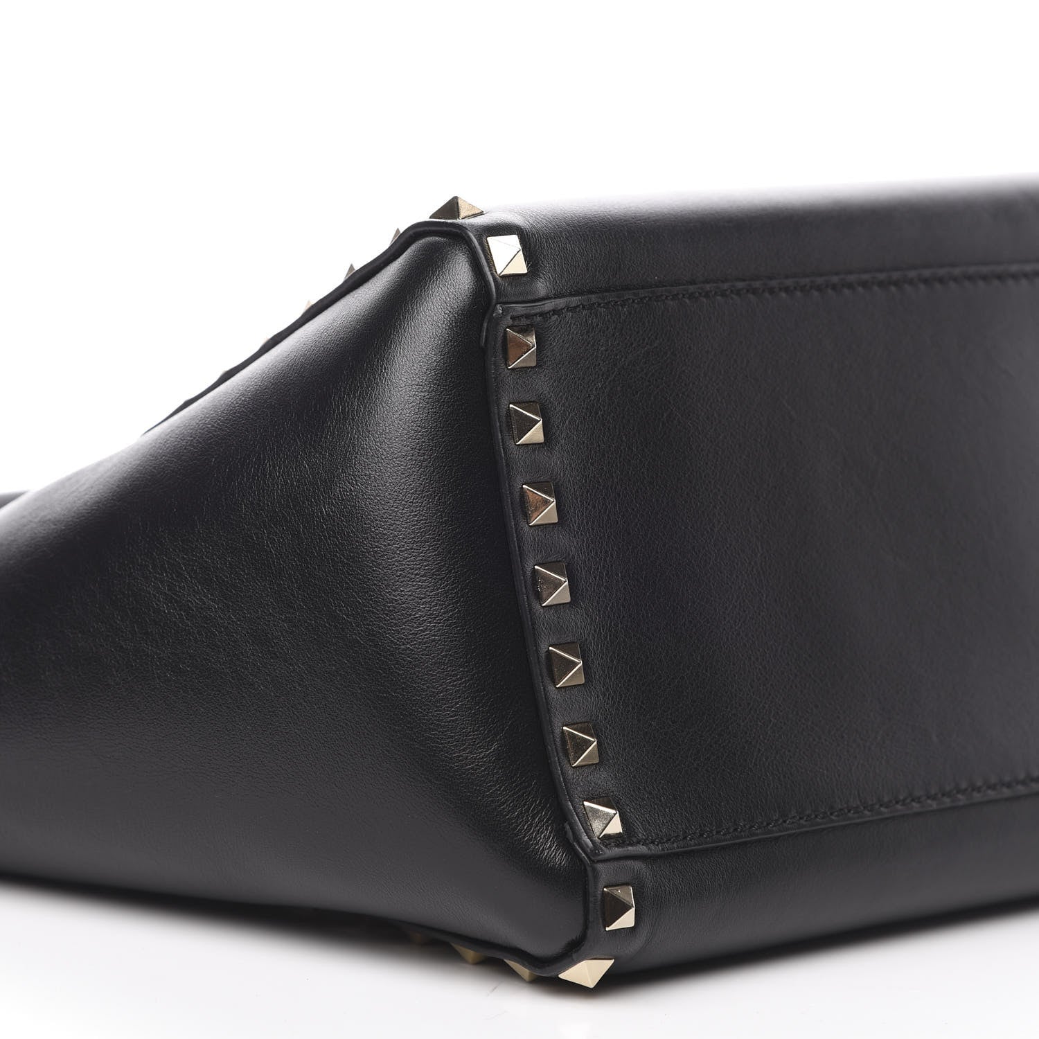 Valentino Garavani Vitello Small Rockstud Double Handle Tote Black 8 of 12