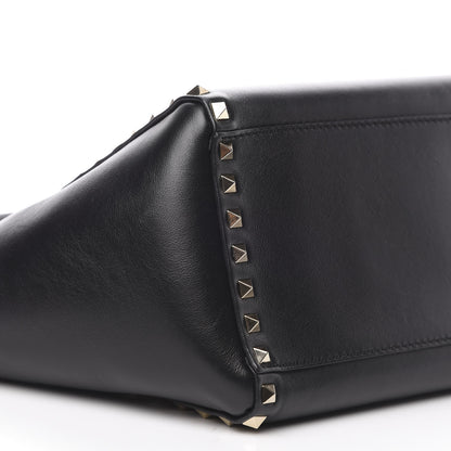 Valentino Garavani Vitello Small Rockstud Double Handle Tote Black 8 of 12