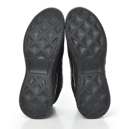 Chanel Nylon Suede Calfskin CC Sneakers 40.5 Black 5 of 9