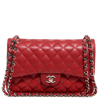 Chanel Caviar Jumbo Double Flap Dark Red 1 of 9
