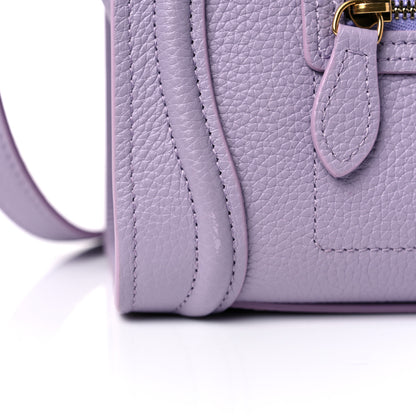 Celine Drummed Calfskin Nano Luggage Lilac 12 of 12