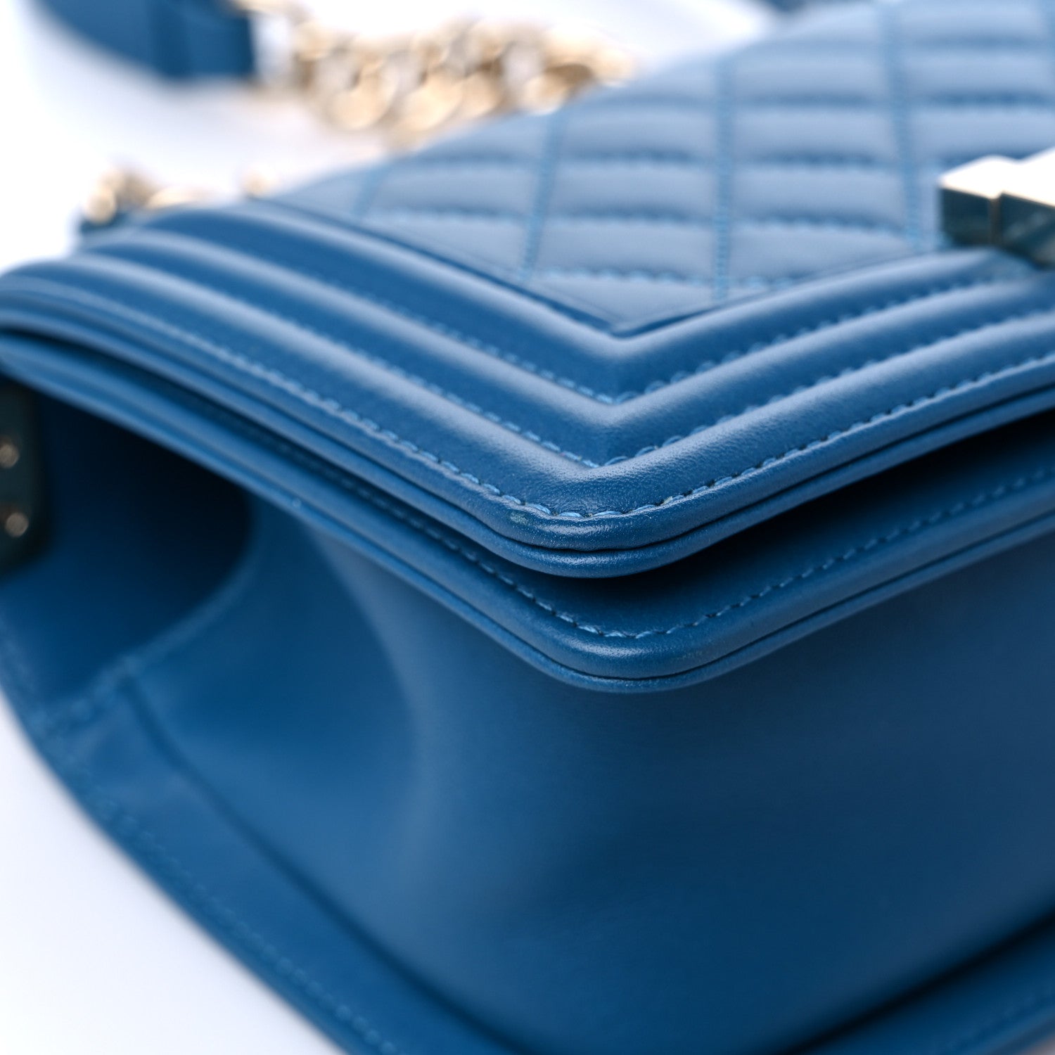 Chanel Calfskin Quilted Small Boy Flap Blue 8 of 13