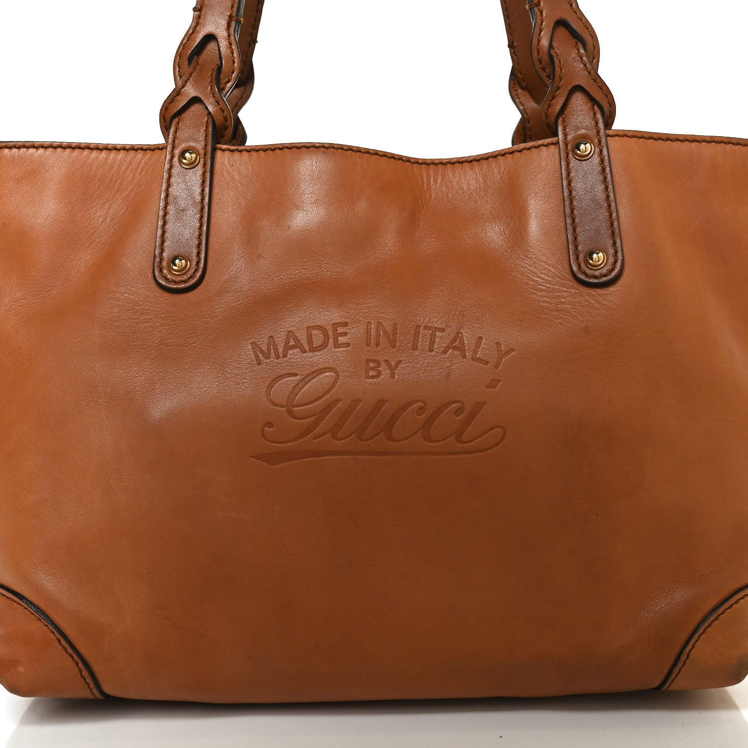 Gucci Calfskin Small Craft Tote Brown 9 of 13
