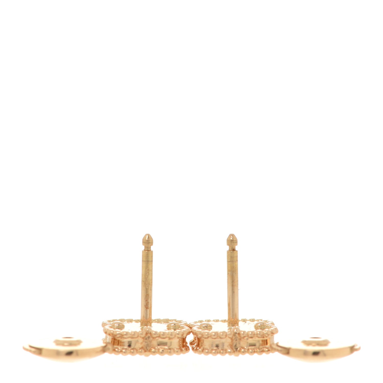 Van Cleef & Arpels 18K Yellow Gold Mother of Pearl Sweet Alhambra Earrings 12 of 13