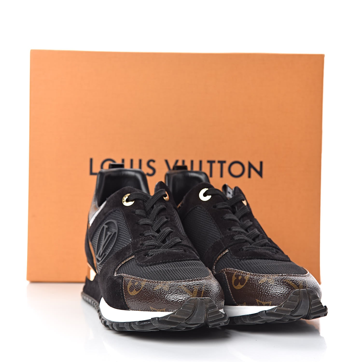 Louis Vuitton Suede Monogram Run Away Sneakers 39 Black 11 of 11