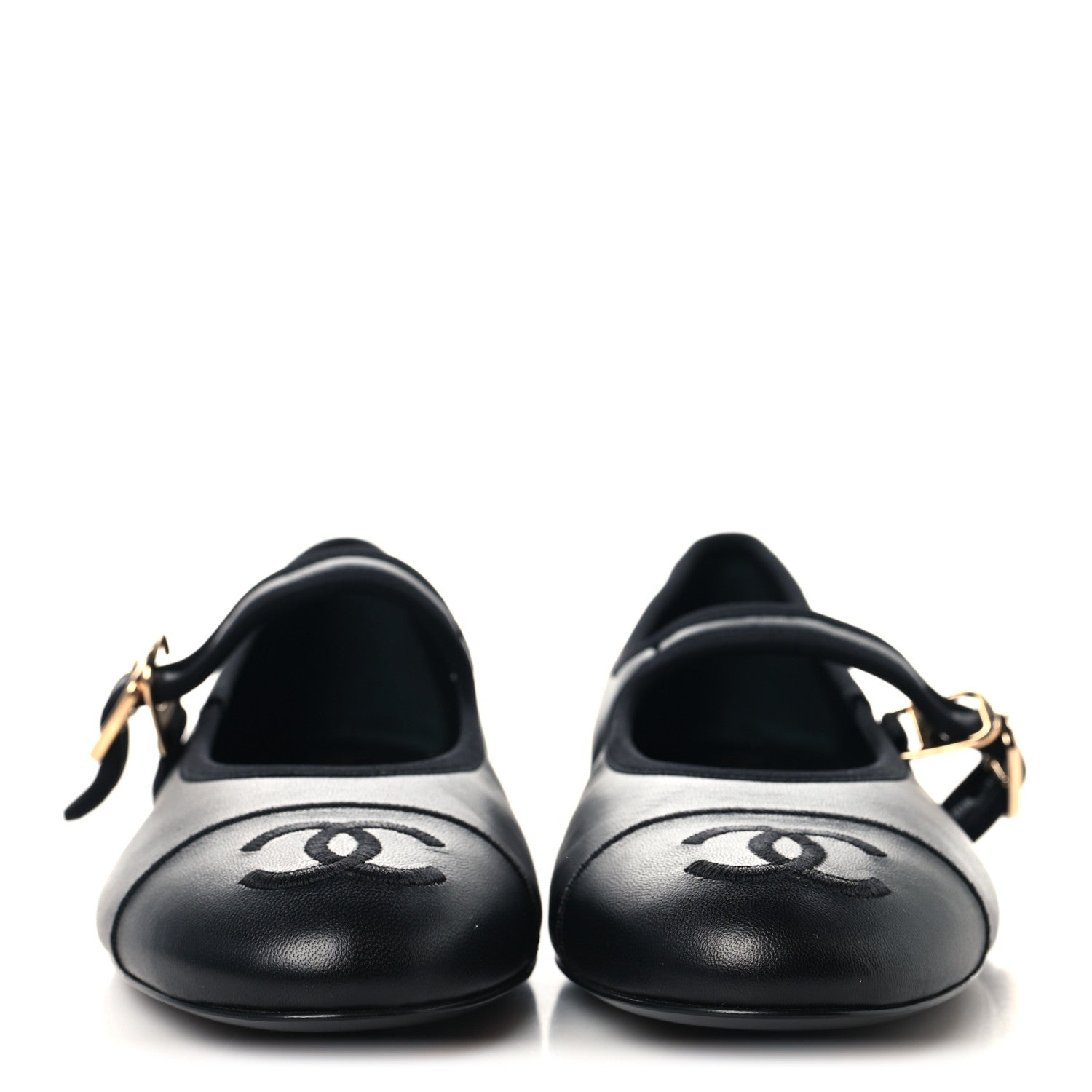 Chanel Lambskin Mary Jane Flats 38 Black 3 of 9