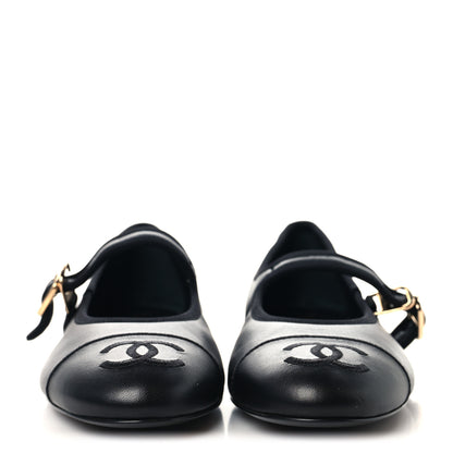 Chanel Lambskin Mary Jane Flats 38 Black 3 of 9