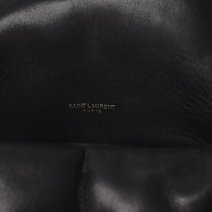 Saint Laurent Lambskin Quilted Medium Loulou Puffer Monogram Chain Satchel Black 7 of 13