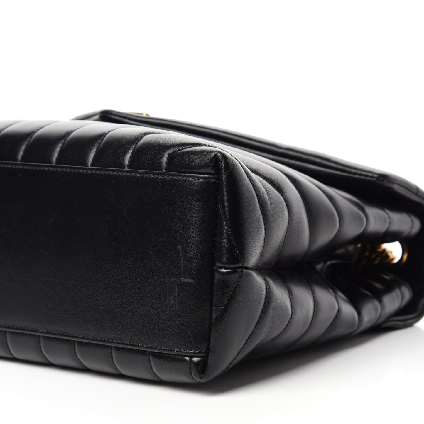 Calfskin Y Quilted Monogram Medium Loulou Chain Satchel Black
