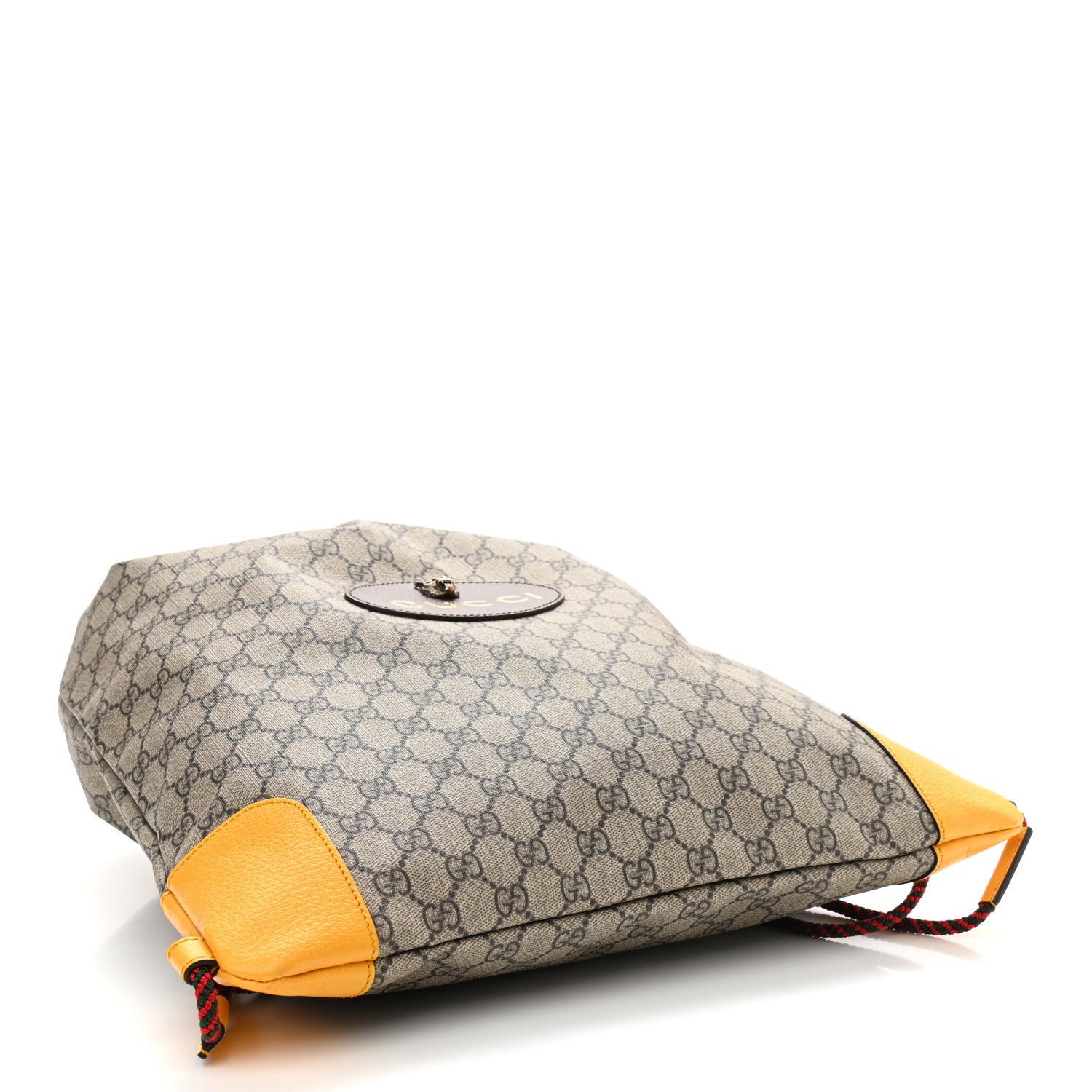 Gucci GG Supreme Monogram Neo Vintage Drawstring Backpack Beige New Acero Crop 4 of 10