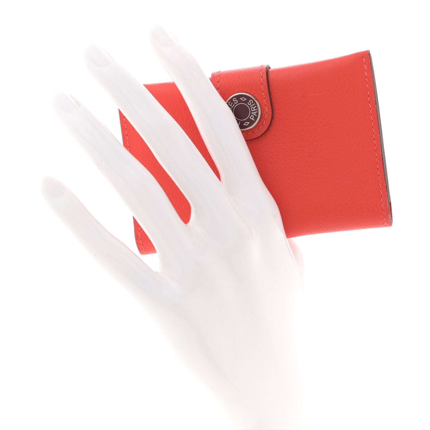 Hermes Evercolor Bi-Color RMS Card Holder Orange Field Rouge H 2 of 8