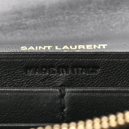 Saint Laurent Lambskin Matelasse Monogram Large Vicky Continental Wallet Black 7 of 9