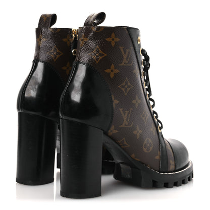 Louis Vuitton Patent Calfskin Monogram Star Trail Ankle Boots 40 Black 5 of 12