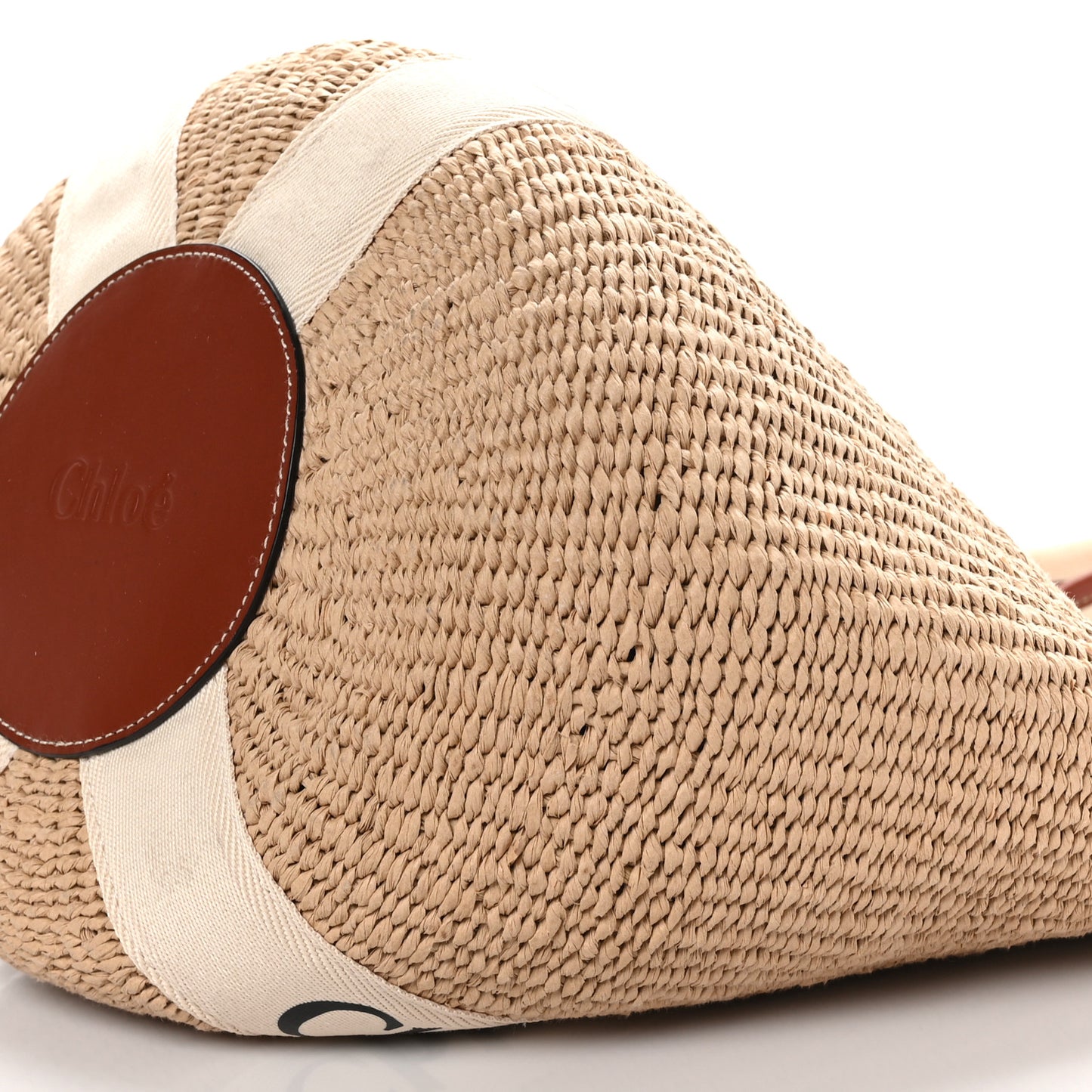 Raffia Large Woody Tote White