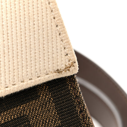Fendi Fabric Jacquard Canvas Vitello Grace Pequin FF 1974 Baguette Belt Pouch Tobacco Moro Grezzo Sand 11 of 14
