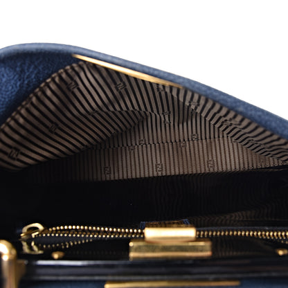 Fendi Patent Medium Peekaboo Iconic Satchel Blue 6 of 13