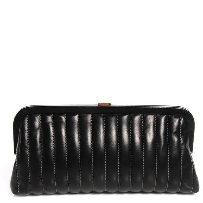 Chanel Lambskin Vertical Quilted Mademoiselle Clutch Black 1 of 7