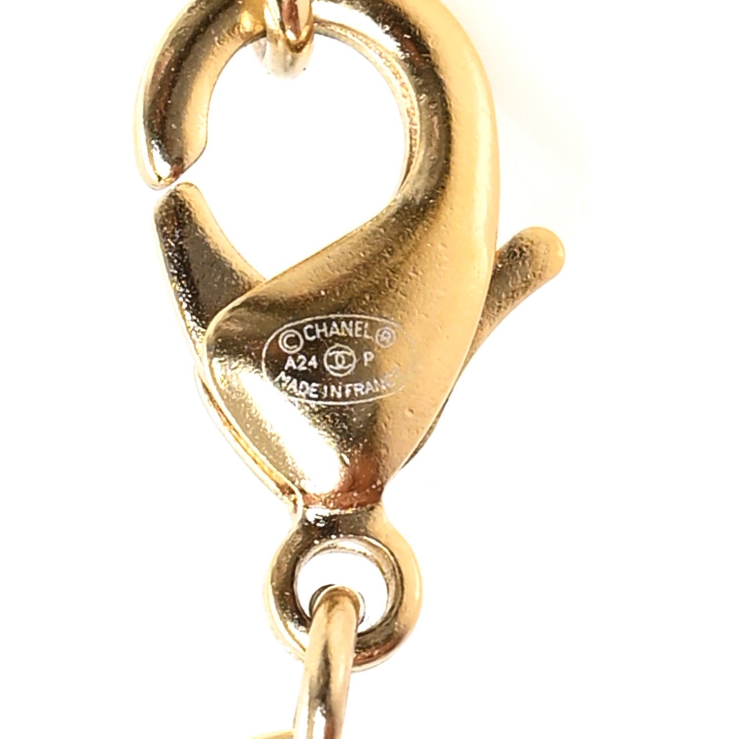 Chanel Crystal Pearl Heart CC Long Necklace Gold 4 of 6