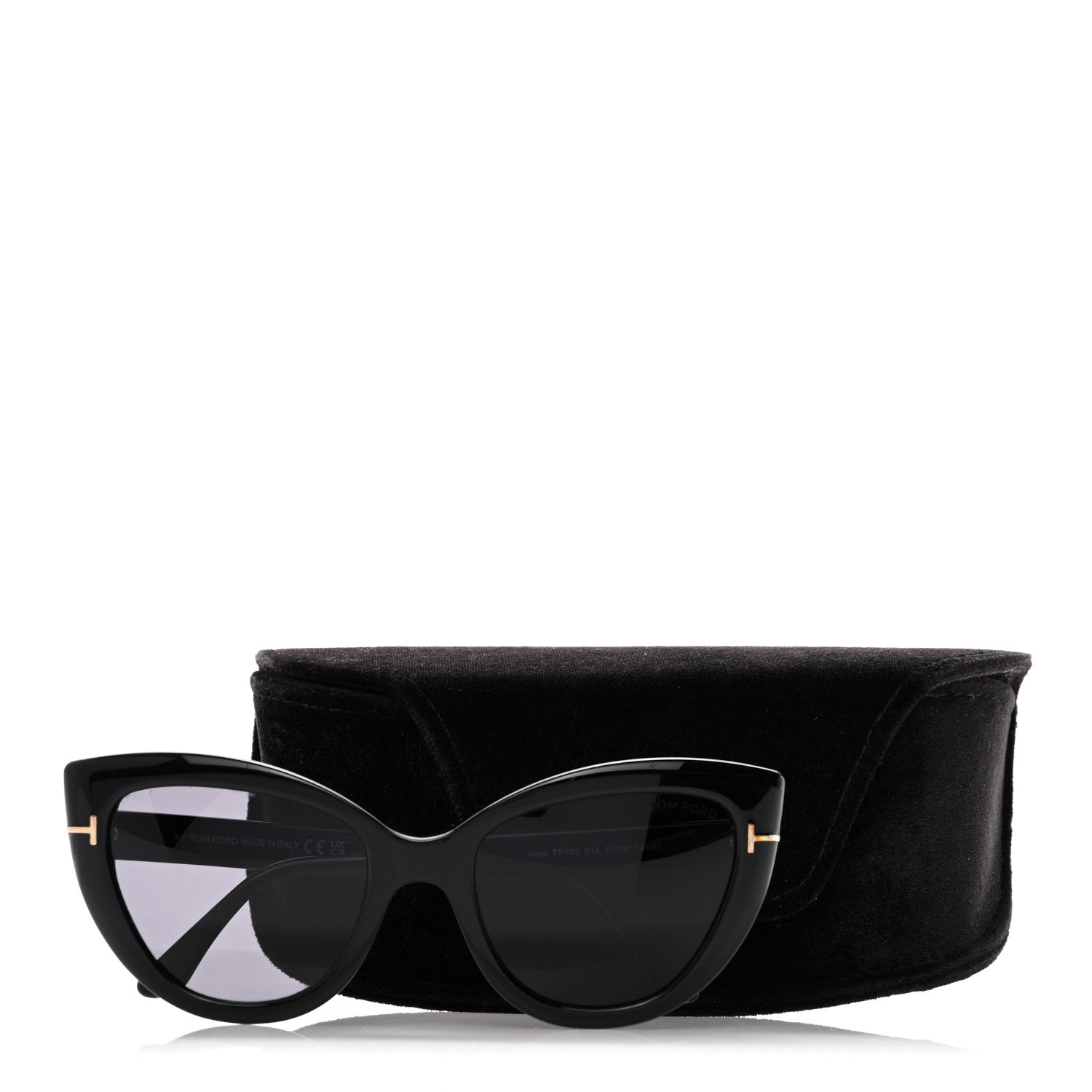 Tom Ford Acetate Anya Cat Eye Sunglasses TF762 Black 1808295