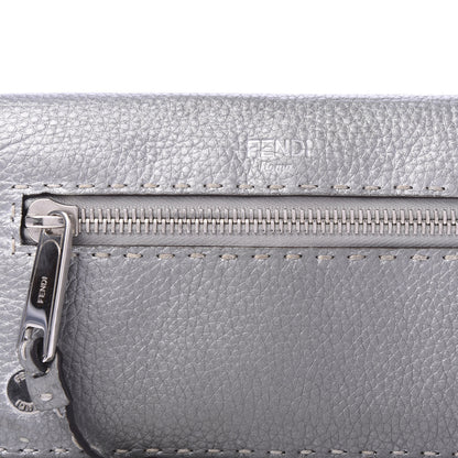 Fendi Cuoio Romano Lux Selleria Flat Clutch Argento 10 of 11