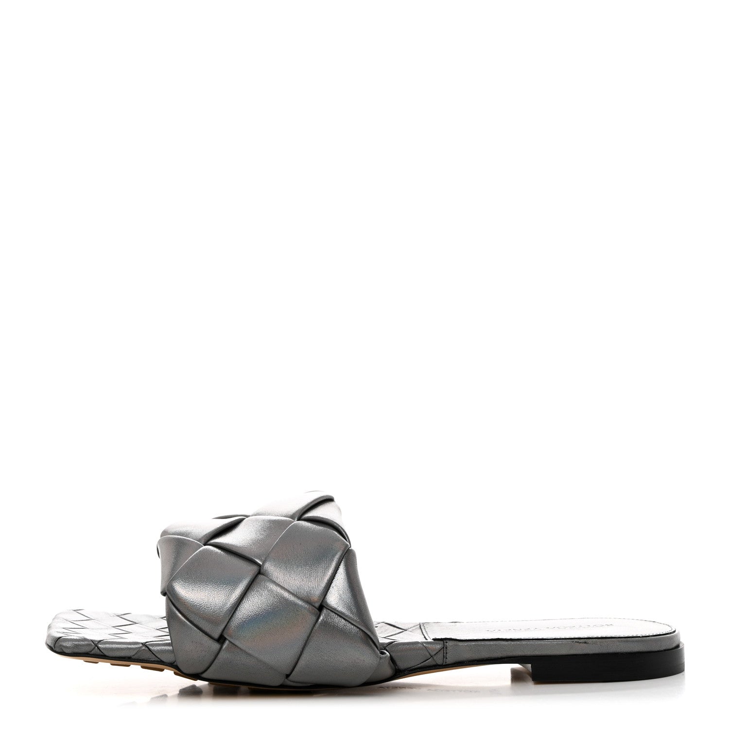 Bottega Veneta Laser Nappa Maxi Intrecciato Lido Flat Sandals 41.5 Oyster 1 of 9
