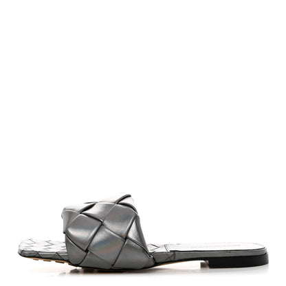 Bottega Veneta Laser Nappa Maxi Intrecciato Lido Flat Sandals 41.5 Oyster 1 of 9
