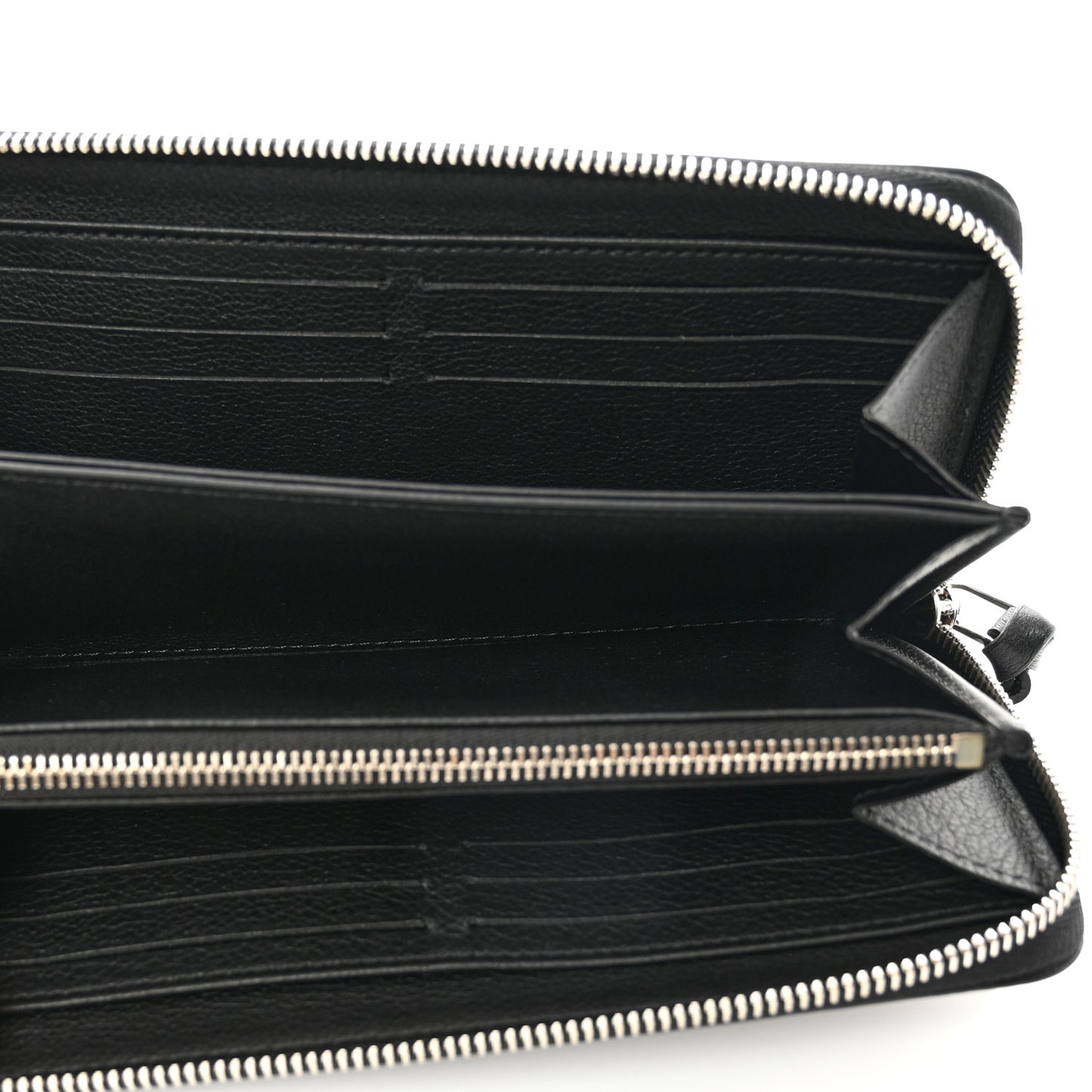 Calfskin Zippy Lockme Wallet Black