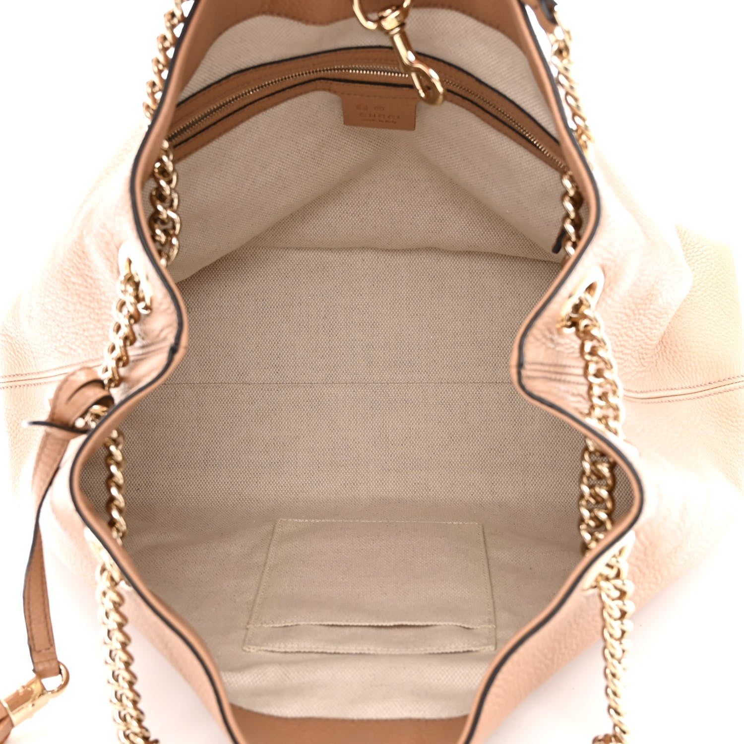 Gucci Pebbled Calfskin Medium Soho Chain Shoulder Bag Camelia 5 of 11
