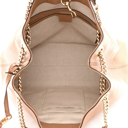 Gucci Pebbled Calfskin Medium Soho Chain Shoulder Bag Camelia 5 of 11