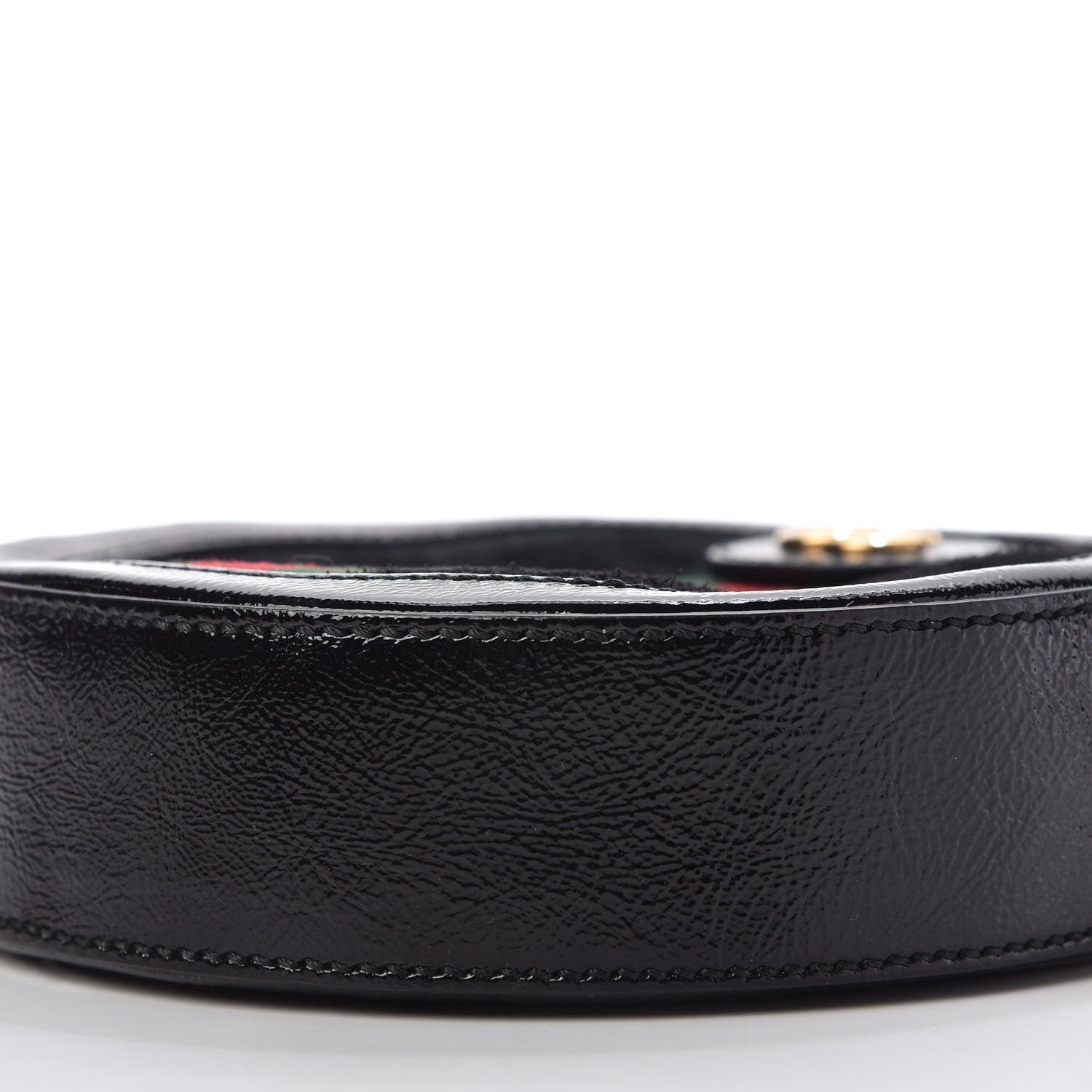 Gucci Suede Patent Web Mini Ophidia Round Shoulder Bag Black 7 of 10