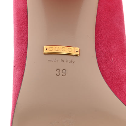Gucci Kid Scamosciato GG Marmont Fringe 50mm Loafer Pumps 39 Hot Pink 7 of 10