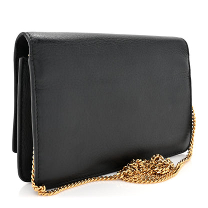 Fendi Vitello Flamingo Tube Wallet on Chain Black 3 of 14